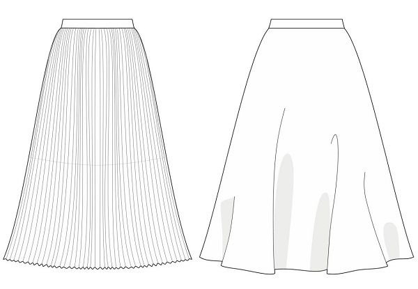 Эскиз юбки полусолнце