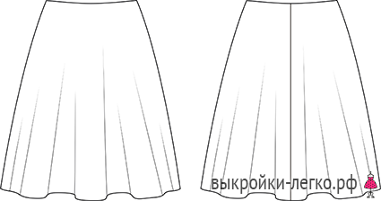 Эскиз юбки на резинке