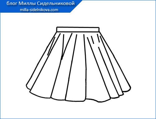 Юбка колокол эскиз