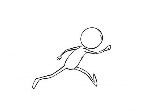 Нарисованный человечек бежит