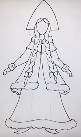 Наряды для Снегурочки рисование