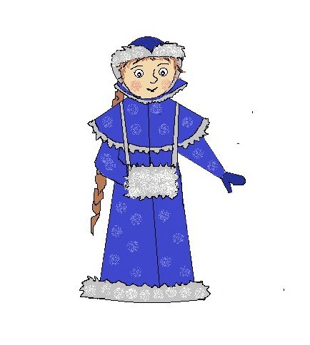 Костюм Снегурочки рисовать