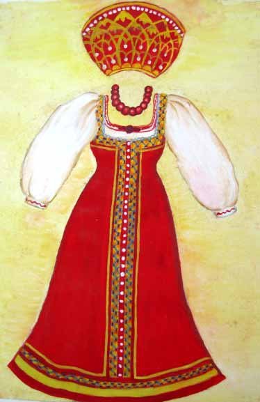 Рисование русского народного костюма