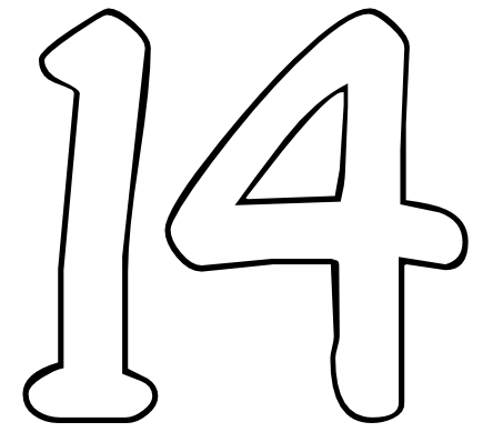 Цифра 14 трафарет