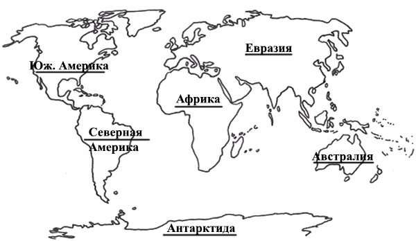 Материк Евразия контур материка