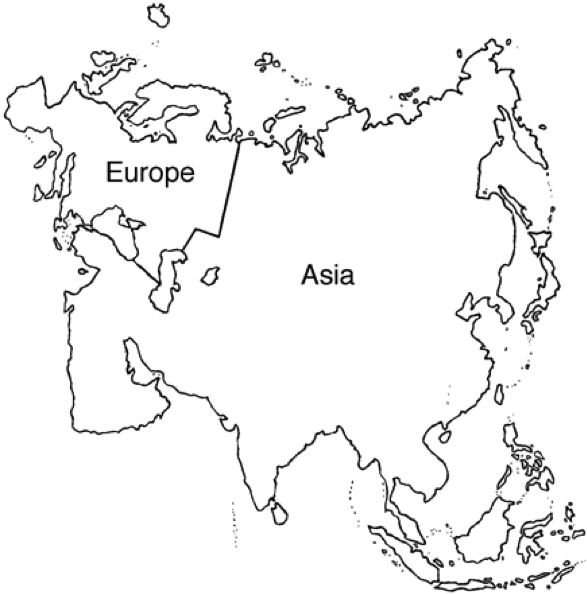 Материк Евразия на карте для детей