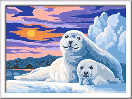 Нерпа живопись для детей