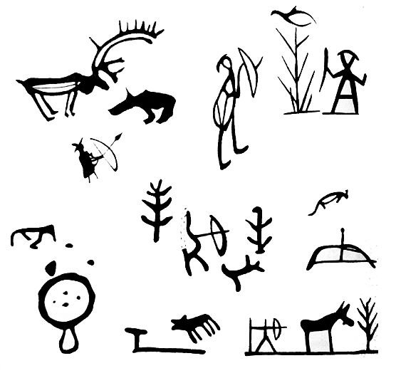 Саамские петроглифы вектор