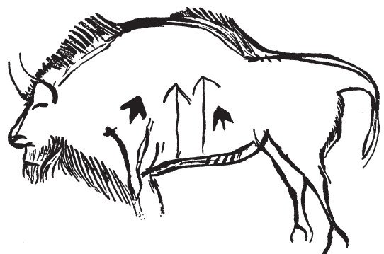 Бизон рисунок первобытных людей