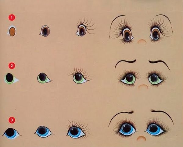 Рисуем глазки кукле