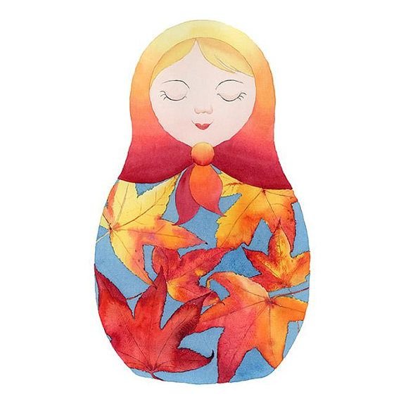 Матрешка в осеннем наряде