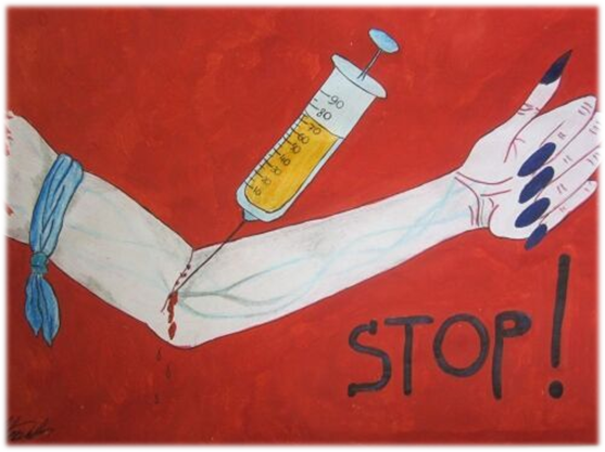 Плакат на тему наркотики