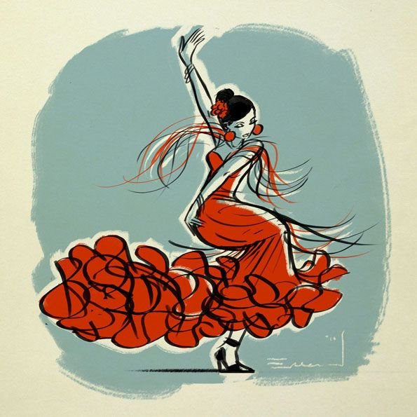 Испания фламенко рисунок