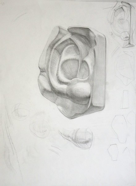 Конструктивный рисунок уха Давида