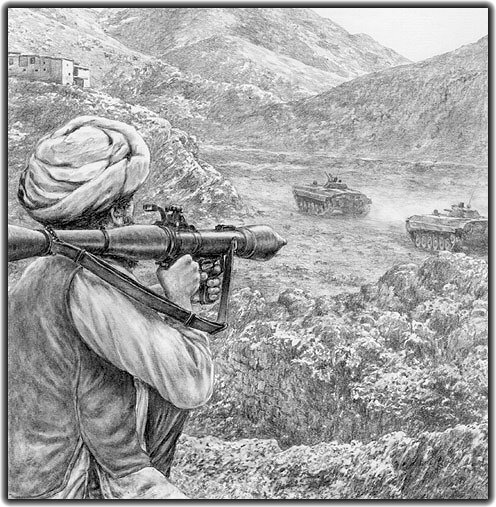 Чеченская графика. Душман Афганистан арт. Афганские зарисовки.
