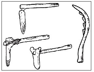Топор, мотыга, серп, зернотерку