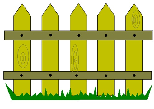Деревянный забор на белом фоне