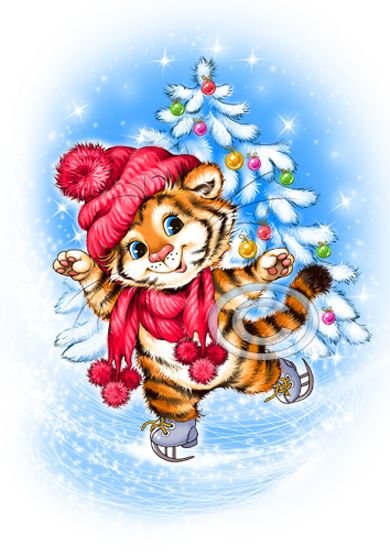 Новогодний тигр для детей