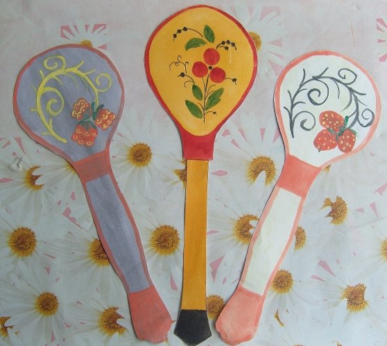 Рисование Хохломская ложка в старшей группе