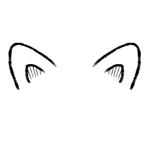 Кошачьи уши на белом фоне