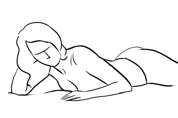 Девушка лежит рисунок