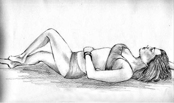 Наброски людей лежа