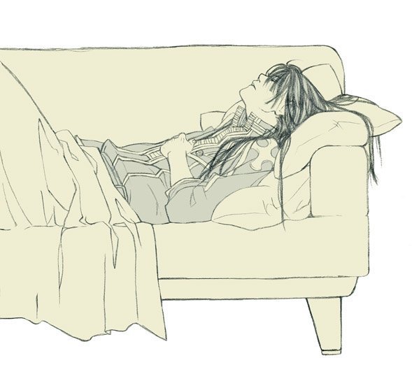 Девушка рисунок лежит (48 фото)