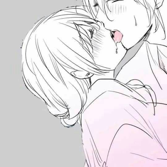 Парная ава поцелуй аниме