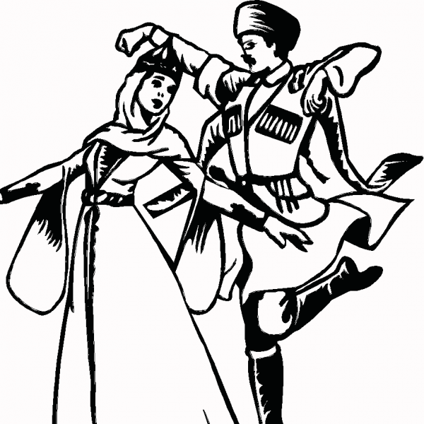 Грузинский костюм рисунок