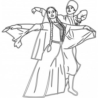 Танец лезгинка раскраска