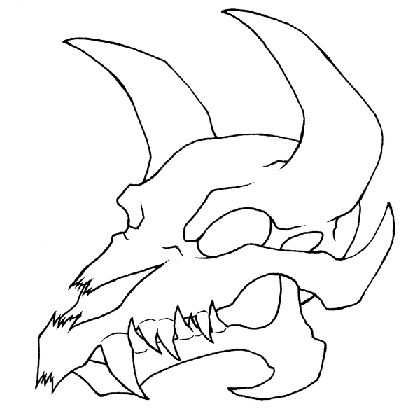 Раскраска череп дракона