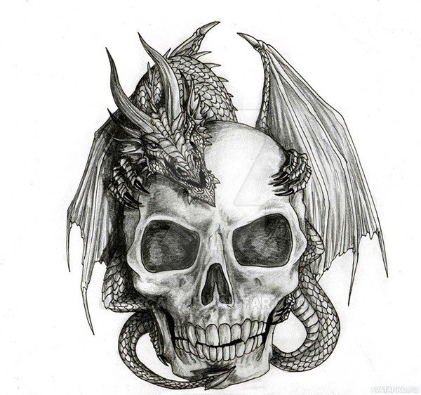 Череп тату эскиз
