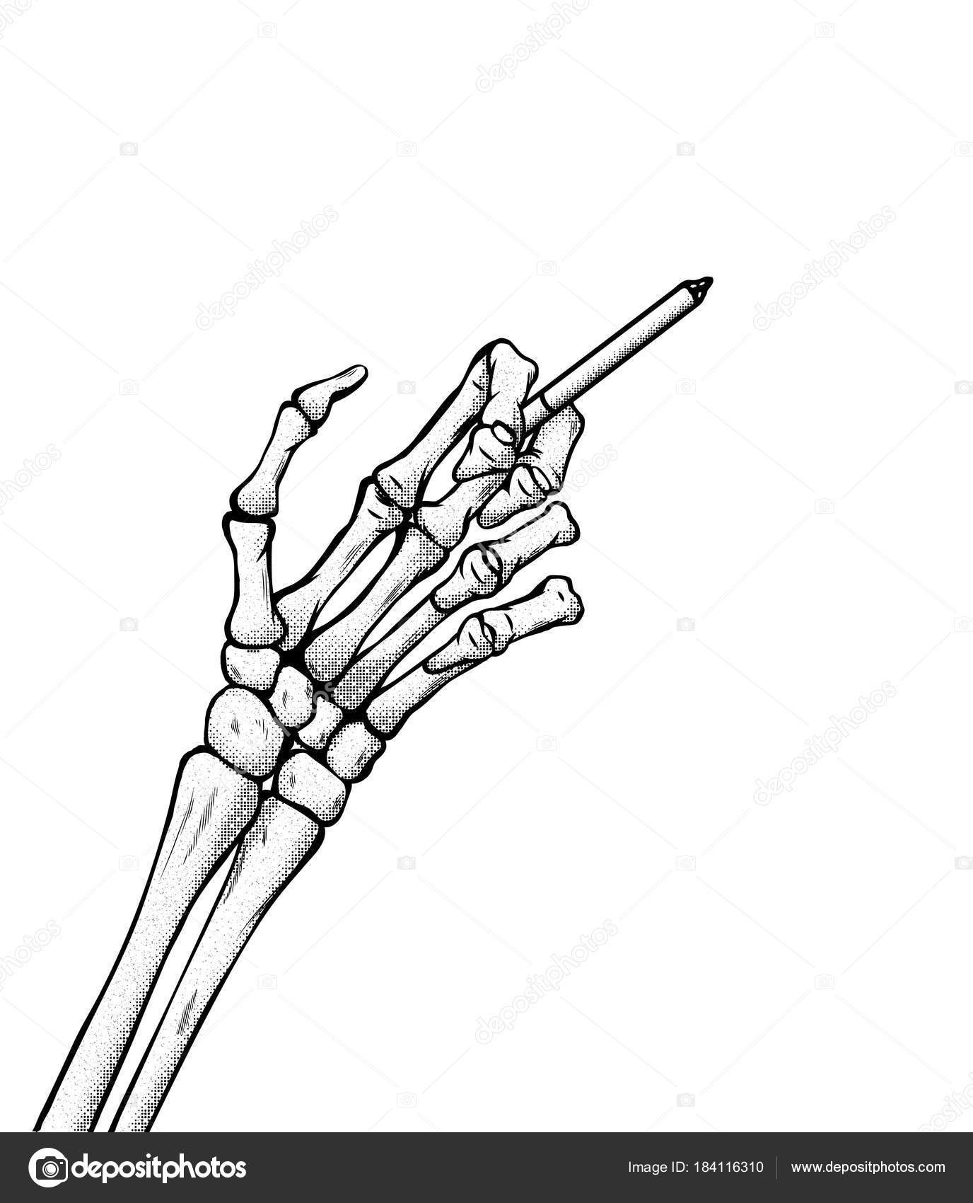 Рука скелета с сигаретой