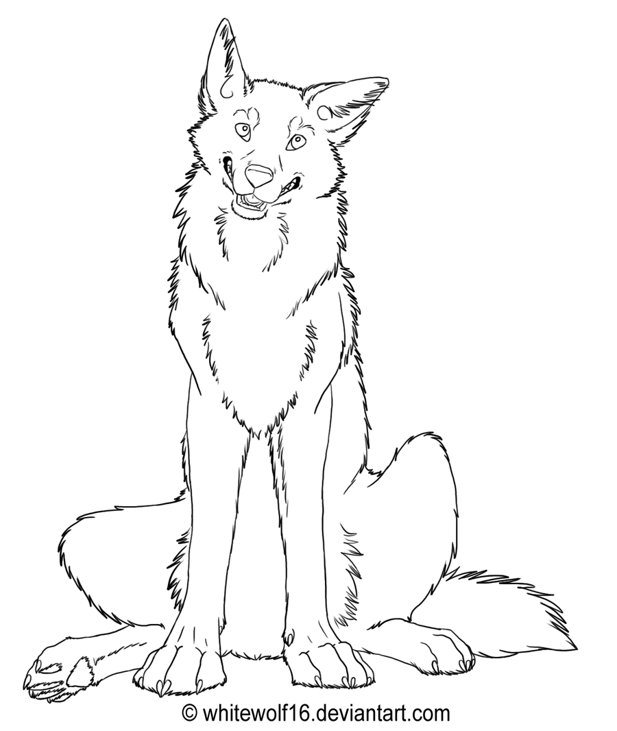 Как рисовать сидящего волка