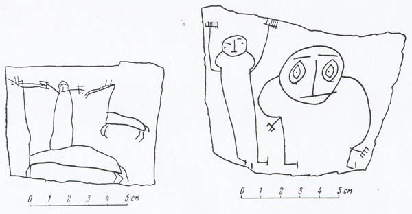 Рисунки мальчика Онфима на бересте