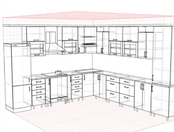Эскиз кухни в про100