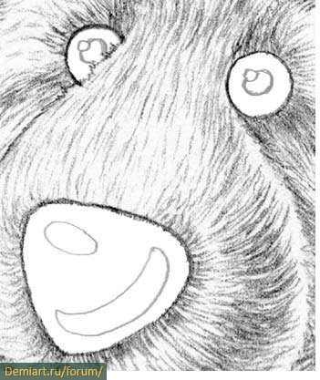Глаза медведя рисовать