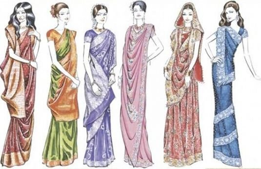 Индийские Сари для бумажных кукол