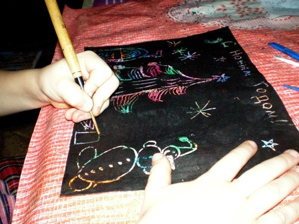 Граттаж техника рисования для детей в детском саду