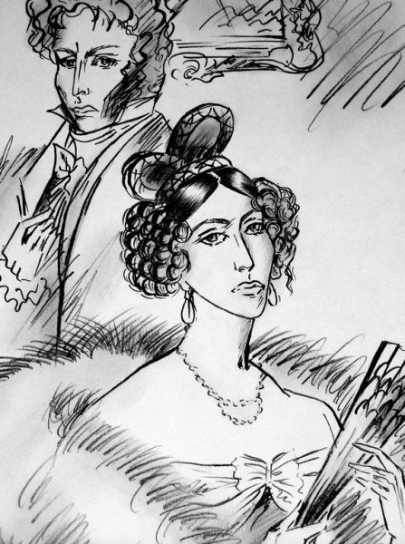 Зарисовки Пушкина к роману Евгений Онегин