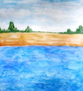 Рисунок Волги реки детский