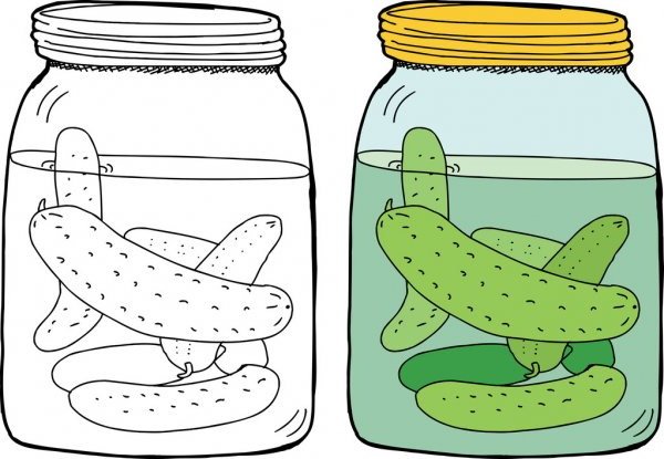 Банка с огурцами для детей