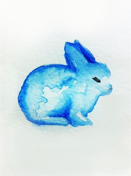 Голубой кролик арт