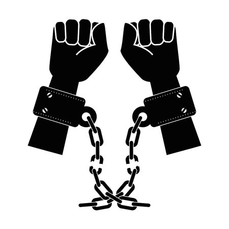 Руки в наручниках вектор
