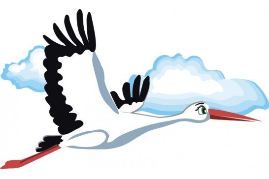 Аист мультяшный