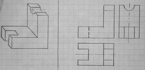 Черчение спичечный коробок вид сверху с боков или снизу