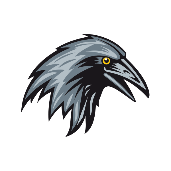 Голова ворона значок