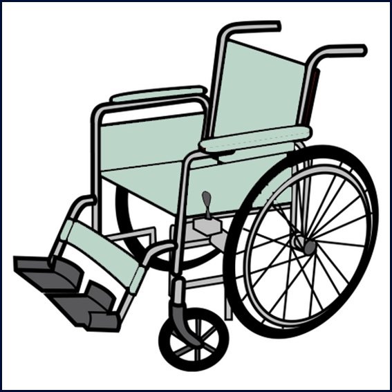 Инвалидное кресло вектор спереди