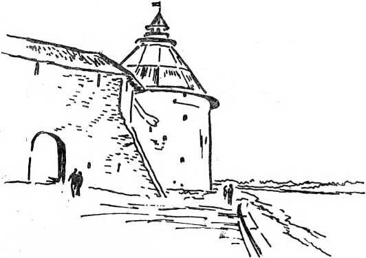 Покровская башня Псков рисунок