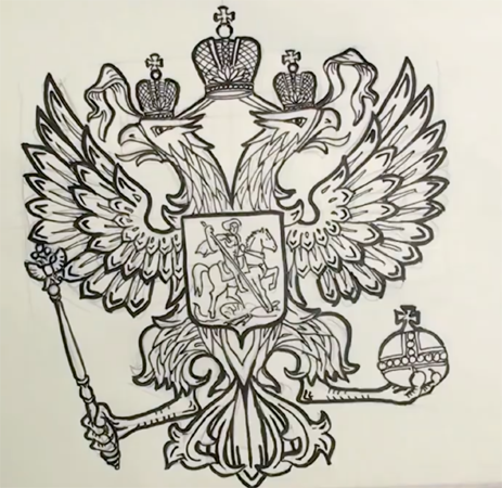 Раскрасить герб России для детей